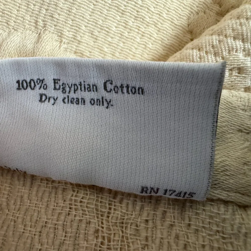 SFERRA  ITALY Set of 2 Pillow Sharm Case Cover Champagne Textured Egypt Cotton